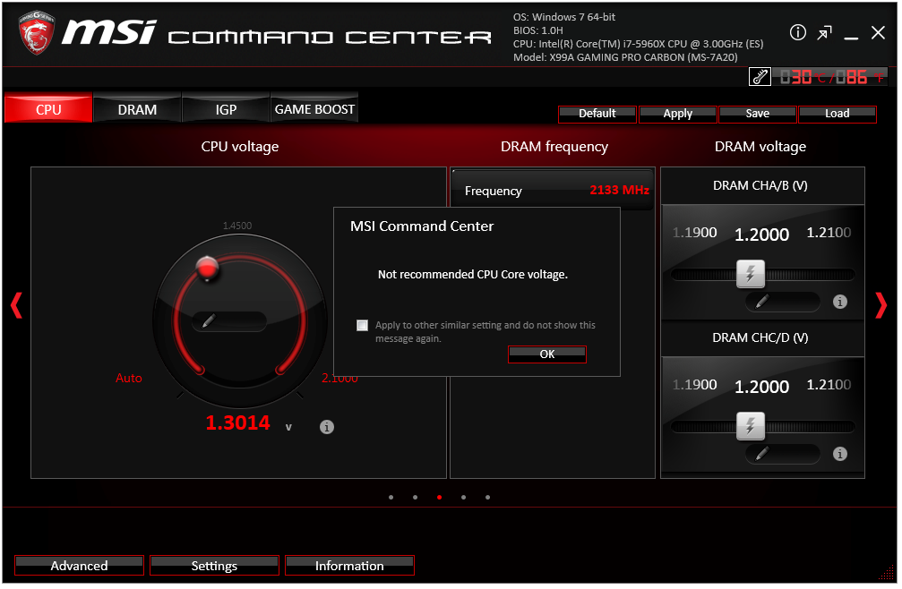 Cpu io voltage msi что это